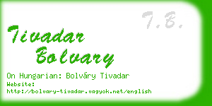 tivadar bolvary business card